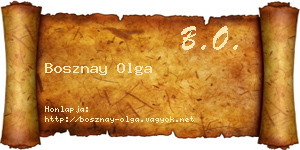 Bosznay Olga névjegykártya